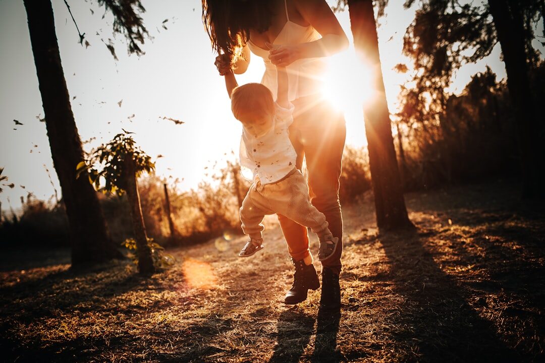 mother rescuing child from fire